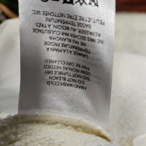 Anthropologie & Black Textured Puff Cream Whimsy Boho Sleeve Blouse L - Picture 14 of 14